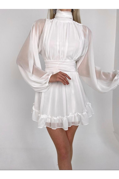 Sleeveless chiffon mini dress with back details TB1505