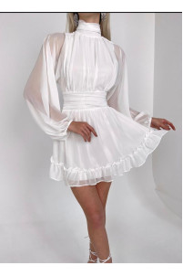 Sleeveless chiffon mini dress with back details TB1505