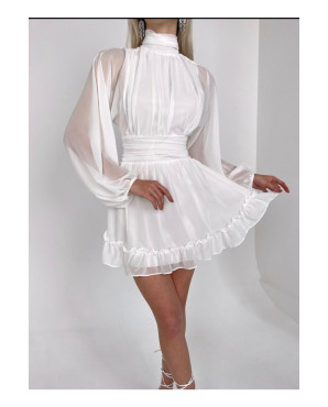 Sleeveless chiffon mini dress with back details TB1505
