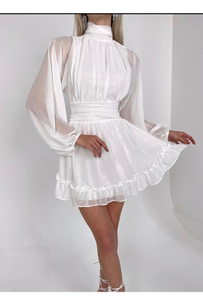 Sleeveless chiffon mini dress with back details TB1505