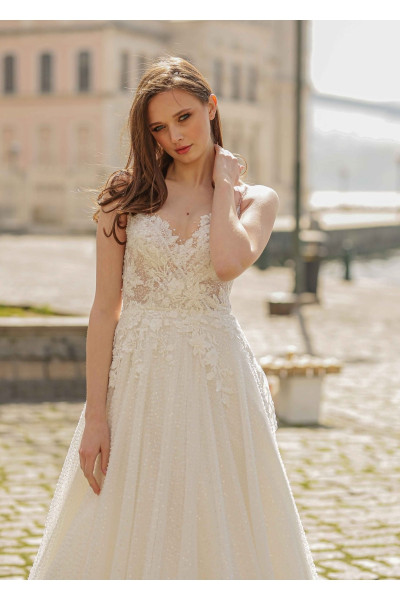Guipure bodice wedding dress TB1433 Guipure bodice wedding dress TB1433