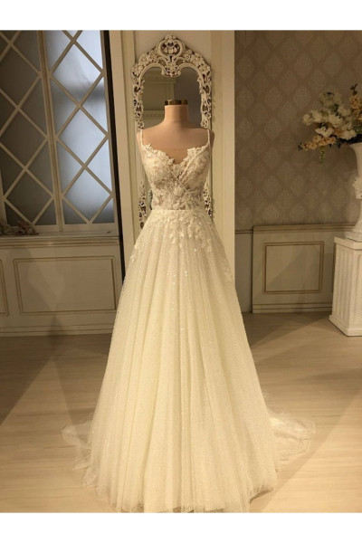 Guipure bodice wedding dress TB1433