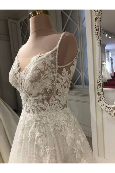Guipure bodice wedding dress TB1433