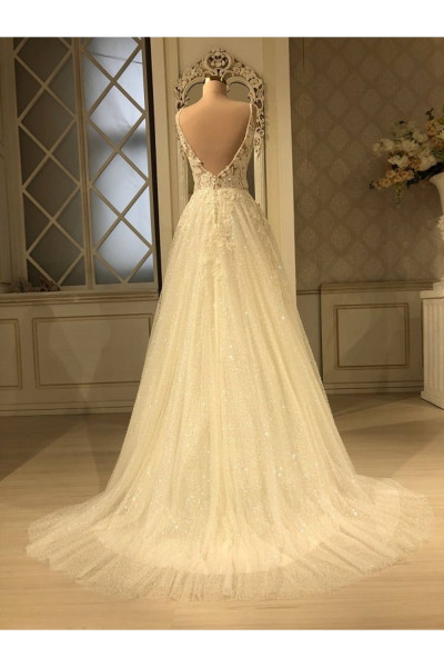 Guipure bodice wedding dress TB1433