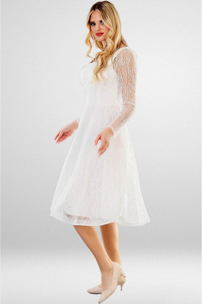 Midi dress, long sleeves, sequin embellished, model TB1502 Midi dress, long sleeves, sequin embellished, model TB1502