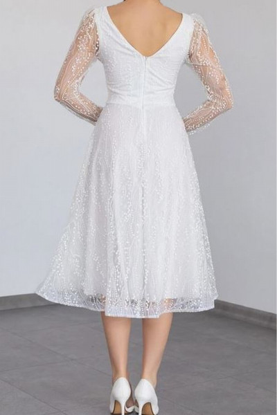 Midi dress, long sleeves, sequin embellished, model TB1502