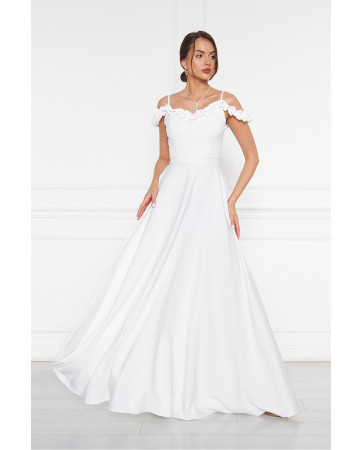 Adjustable ruffled woven fabric cocktail dress TB1546