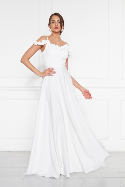 Adjustable ruffled woven fabric cocktail dress TB1546