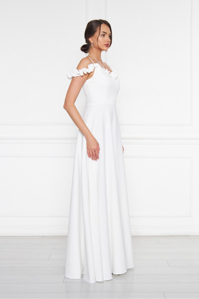 Adjustable ruffled woven fabric cocktail dress TB1546