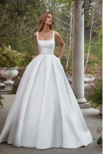 Satin wedding dress with straps TB1440
