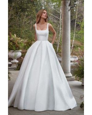 Satin wedding dress with straps TB1440