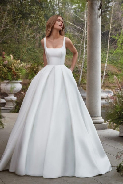 Satin wedding dress with straps TB1440 Satin wedding dress with straps TB1440