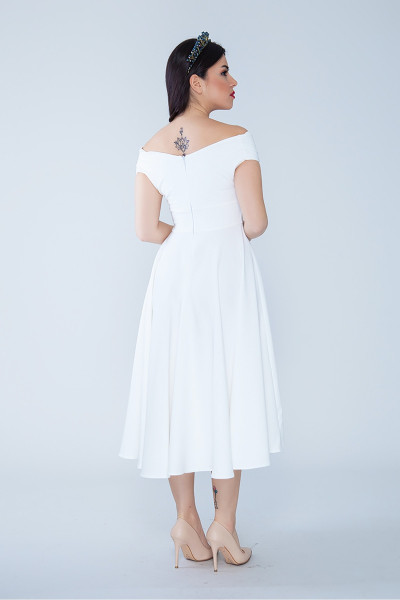Off-shoulder dress, white evening dress TB1501