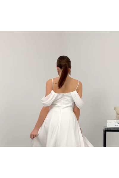 Thin strapped long wedding dress TB1543
