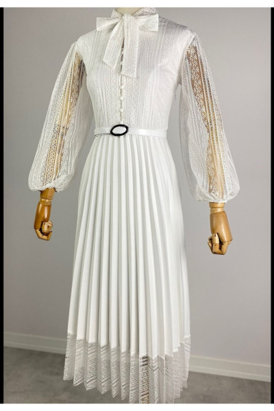 Pleated white chiffon wedding dress bridal gown TB1535