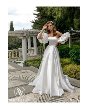 Satin wedding dress with puffy stain TB1399