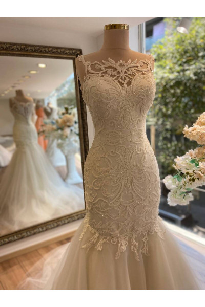 Mermaid wedding dress model lilac TB1411 Mermaid wedding dress model lilac TB1411