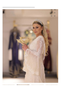 Wedding dress with long sleeve lace TB1426