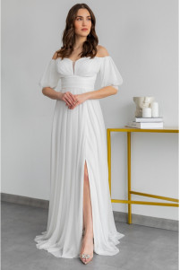 Shimmering white wedding dress TB1389