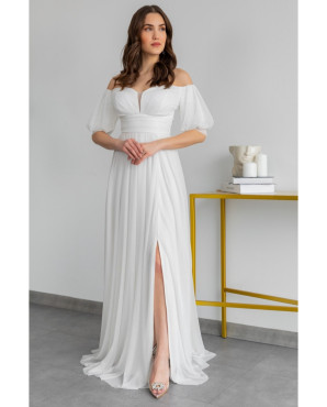 Shimmering white wedding dress TB1389