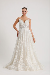 White silk tulle Italian wedding dress TB1468