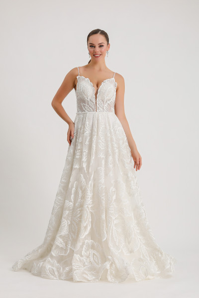 White silk tulle Italian wedding dress TB1468 White silk tulle Italian wedding dress TB1468