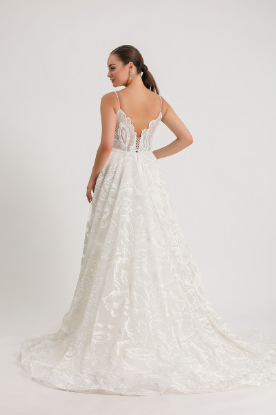 White silk tulle Italian wedding dress TB1468