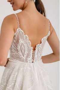White silk tulle Italian wedding dress TB1468