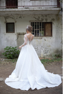 Wedding dress with stone guipure TB1441
