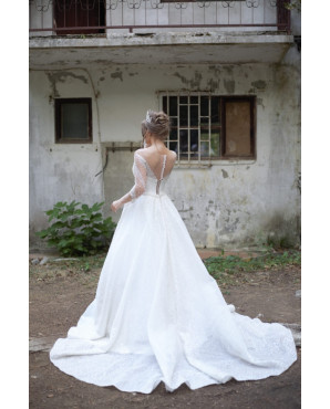 Wedding dress with stone guipure TB1441