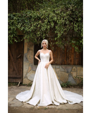 Wedding dress with embroidered straps TB1425