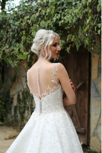 Wedding dress with embroidered straps TB1425